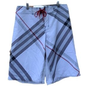 Billabong White Black Red Signature Board Shorts Tie Velcro Men's size 34 waist